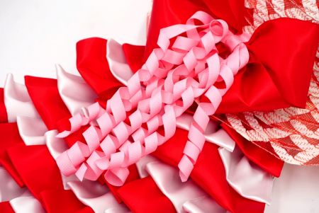 Candy Cane Ruffle Tree Decoration